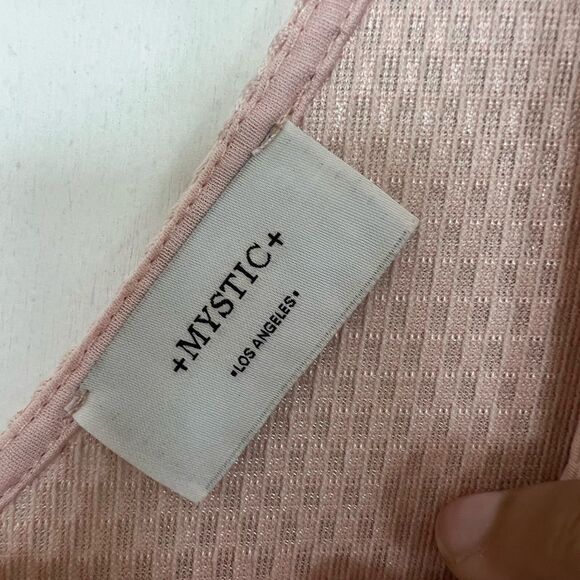 Mystic Pale Pink Waffle Weave Sleeveless Barbiecore Fit & Flare Dress Medium - Picture 7 of 9